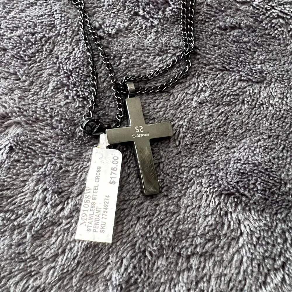 NWT Black Stainless Steel‎ Cross 21' Long